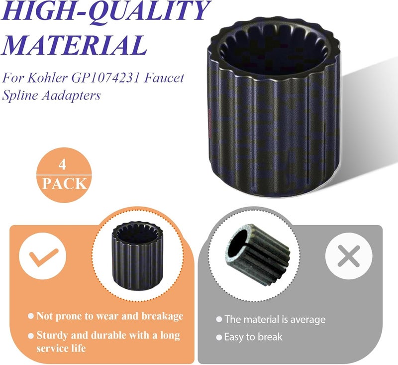 Javiix GP1074231 fit for Kohler Faucet Spline Aadapters（4pcs - Image 4